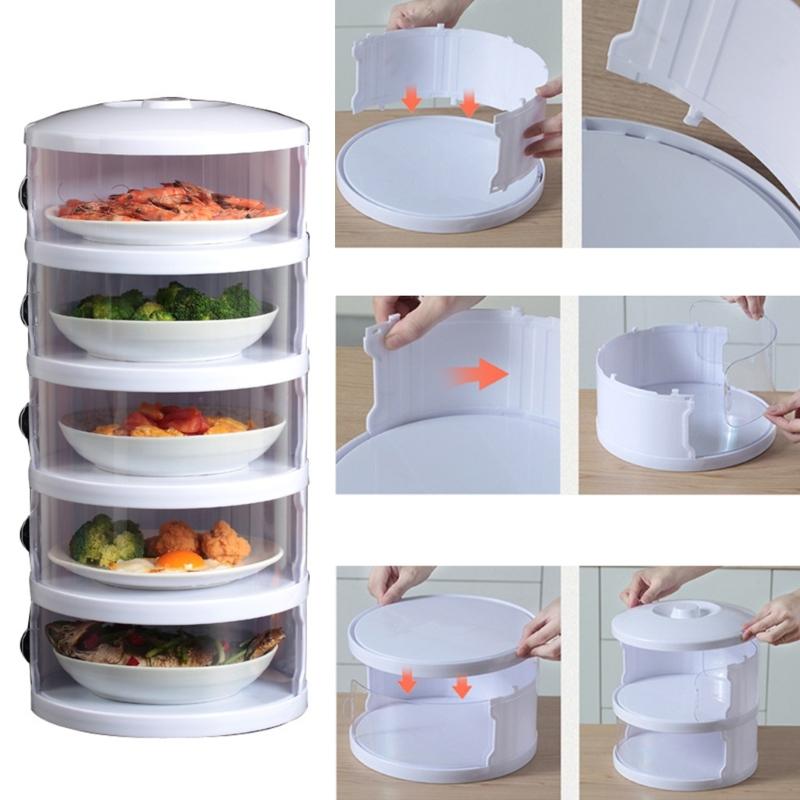 Food Insulation Covers 3/4/5 Layer Transparent Stackable Dustproof Leftovers Food Storage Container Kitchen Organization
