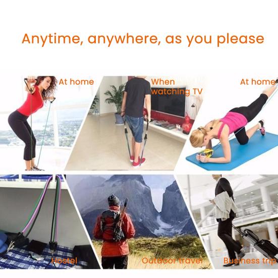 Fitness Resistance Band with Anti-slip Handle Portable Men Women Arm Shoulder Stretch Strength Training Leg Toning Exercise