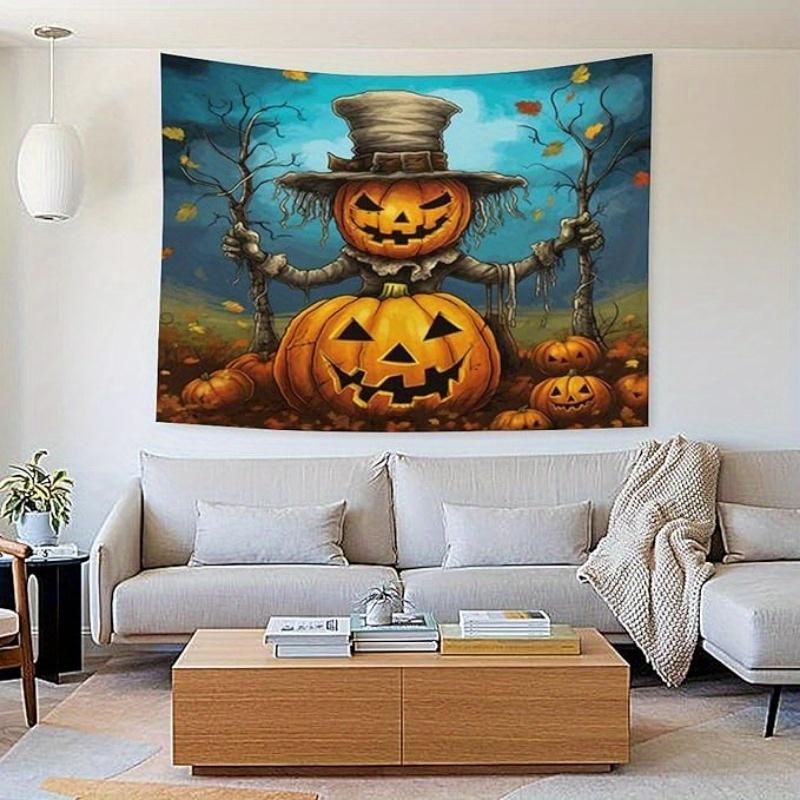 Halloween Pumpkin Tapestry Perfect for Spooky Festive Unique Home Decor with Autumn Charm and Holiday Spirit