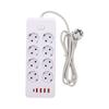 5.91ft Power Strip 8 AC Outlets 5 USB Ports Flame Retardant Power Strip for Office Dorm Home Use EU Plug 100 240V