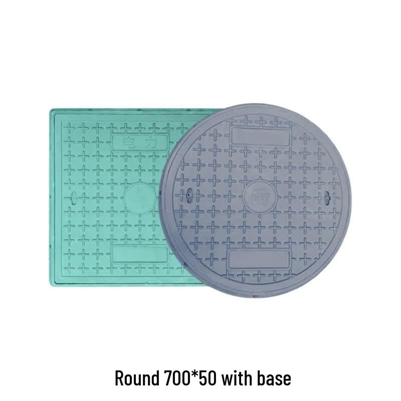 Green Round Composite Resin Manhole Cover with Base