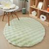 Plush Bubble Velvet Round Carpet for Bedroom or Living Room Floor - Perfect As a Foot Mat or Makeup Chair Cushion.