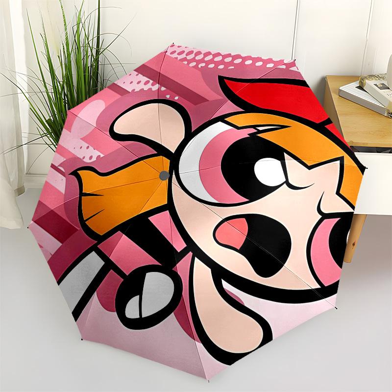 

Powerpuff Girls, Buttercup Automatic Opening and Closing, 8 rib Structure Portable Umbrella, Suitable for Men and Women in All Seasons Perf