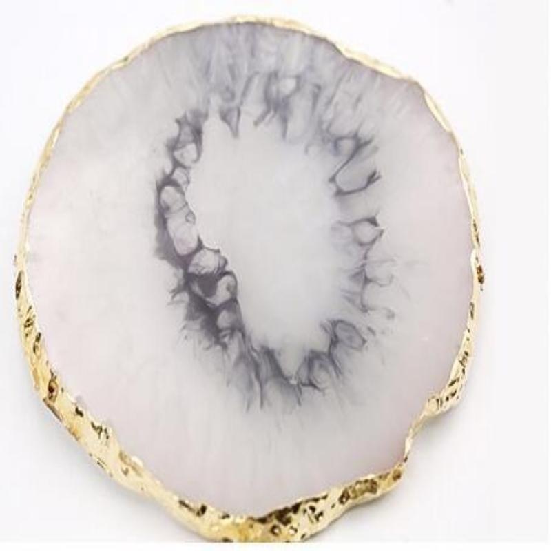 1Pc Exclusive Nail Resin Palette Gold Edge Agate Flakes Nail Painting Color Palette Nail Display Board Tools