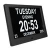 Digital Calendar Clock 8in Large Display Date Time with Reminders Day Night Dimmable Key Remote Control Desk Wall