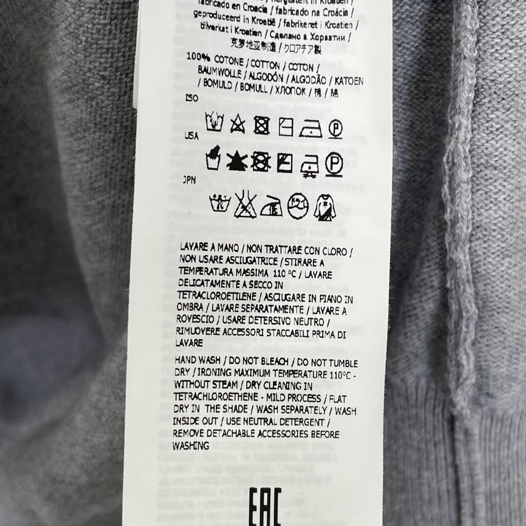 STONE ISLAND 6415562B2 Gray Cotton Compact Zip-Up Knit Cardigan tops M grayUsed