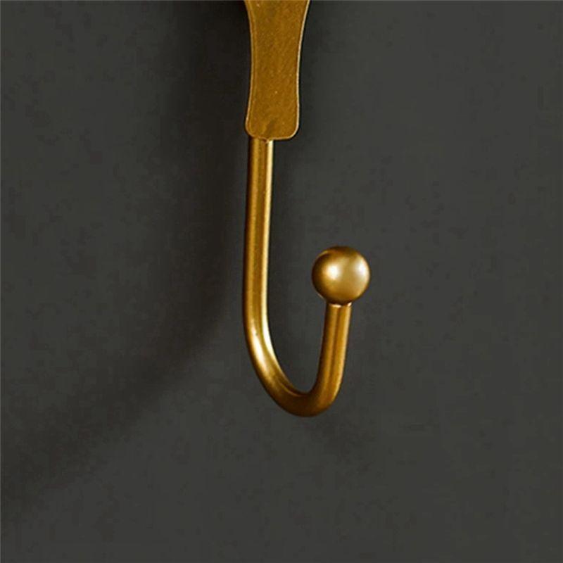 ABWR-Leaf Hook Gold Color Iron Art Wall Hanging Hooks Creative Towel Hat Storage Racks Style 3