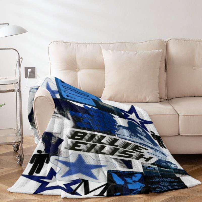 Ultimate Billie Eilish Pop Star Throw Blanket Giant Plush Decor Cozy Bed Cover Gift Merchandise for Music Fans Friends Lover