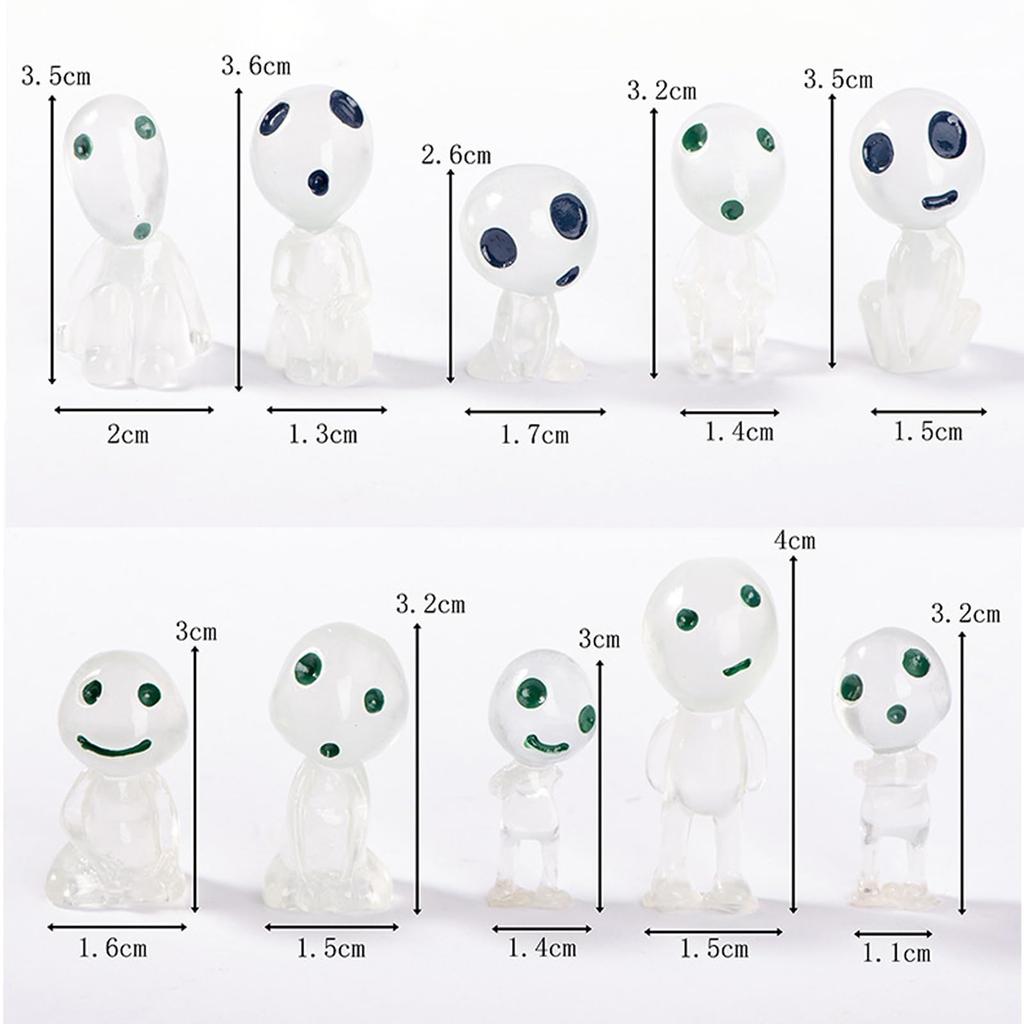 beyourchoi Aquarium Fish Tank Miniature Resin Resin Luminous Tree Elf Movie Character Cute Doll Collection Gift Objects, Objects, 10-Piece Set,