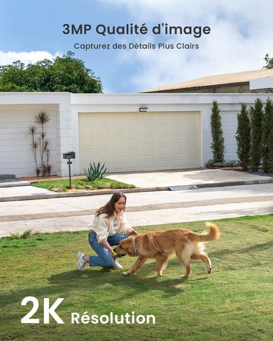 Caméra de surveillance - ieGeek - ZS-GX3S - 2K - Vision nocturne couleur - Étanche IP65