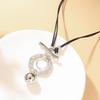 OT Buckle Round Pendant Necklace - Trendy Minimalist Style