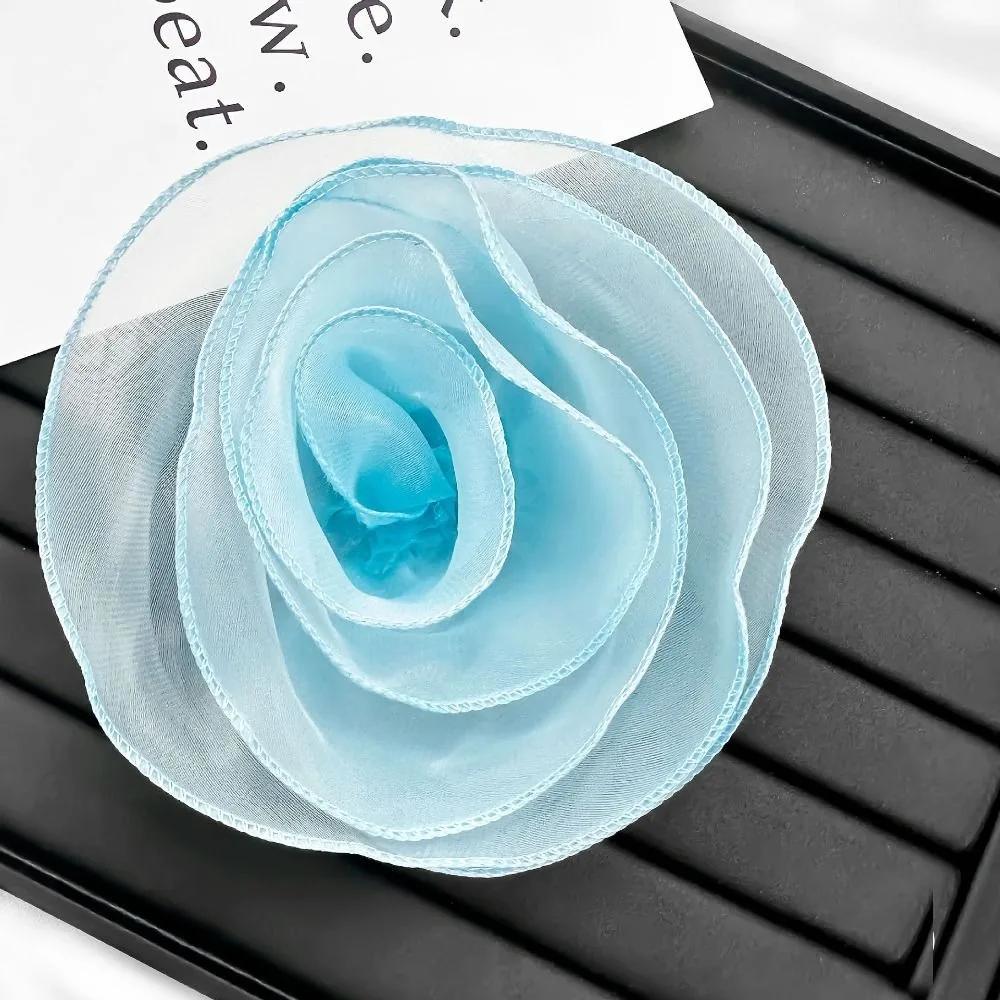 Multi-layer Organza Large Flower Patch Chest Flower Handmade Clothing Patch Brooch Accessories 3D Clothes Appliques Sewing