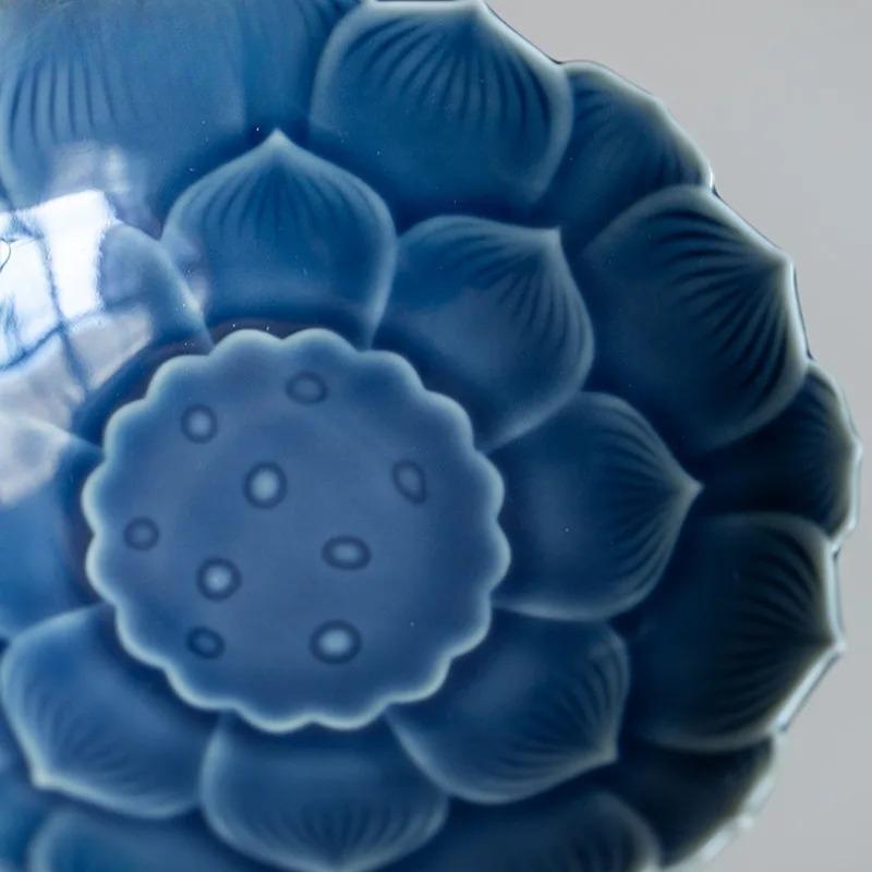 Ceramic Lotus Fruit Dishes Handmade Pastry Plate Self-help Display Home Table Decoration Trays Sharing Plate Supplies Gift Craft