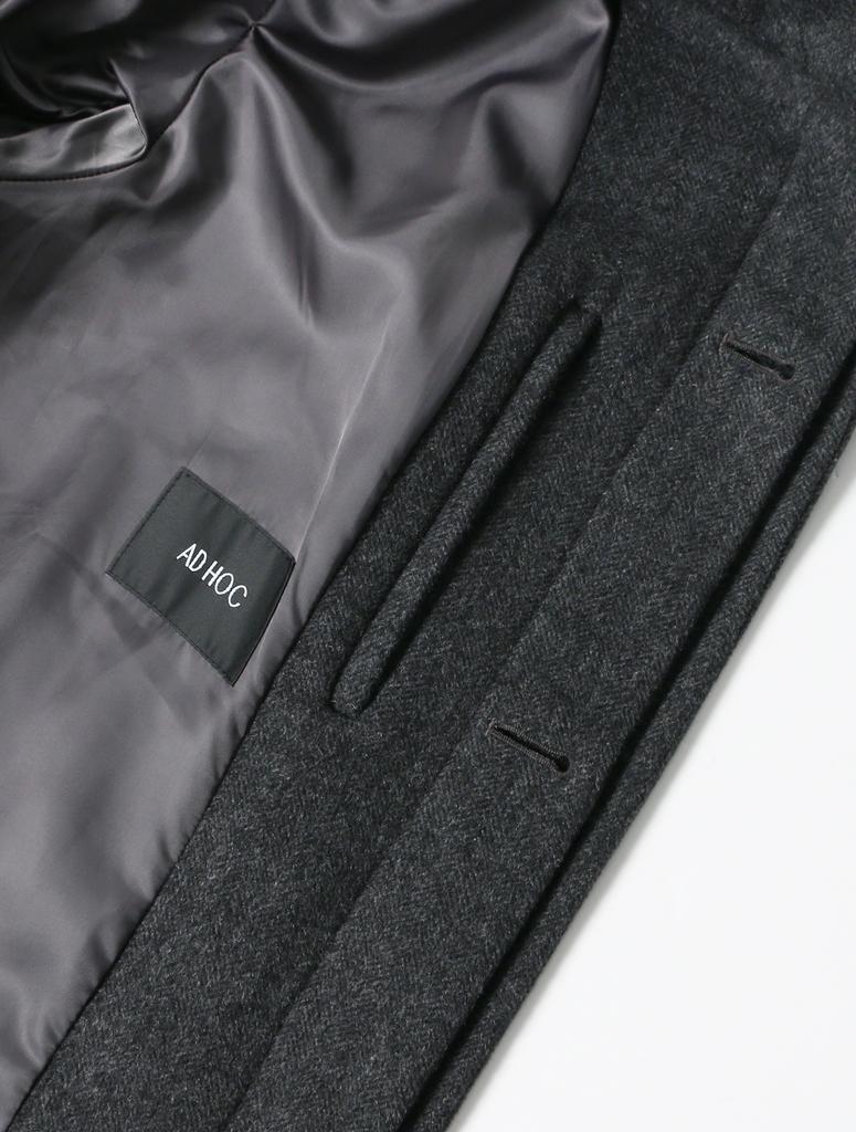 Adhoc Unisex Semi-Over Balmacaan Coat (Ch-Grey) (Hbahc90)