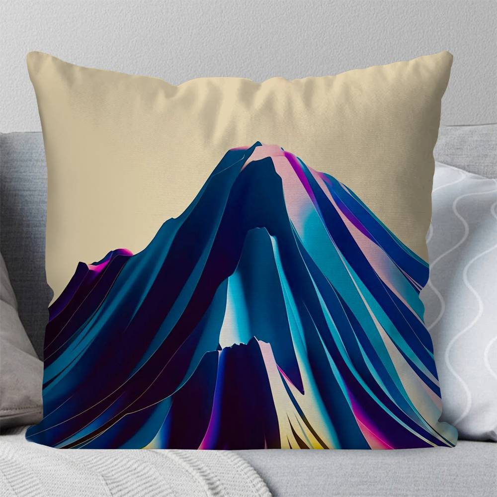 Colorful Snow Mountain Pillow Case Fashion Square Pillowcase Bedroom Sofa Room Ins Decoration Leisure