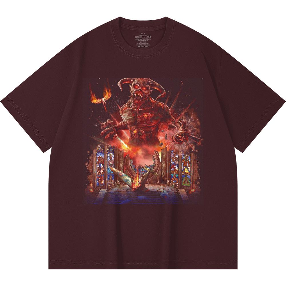 230 Gsm 100% Cotton Heavy Metal T-Shirt  Rock Band Popular Music Print Unisex Heavy Cotton T Shirt