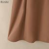 ZANZEA Women Daily Casual Round Neck 3/4 Sleeve Elegant Dress