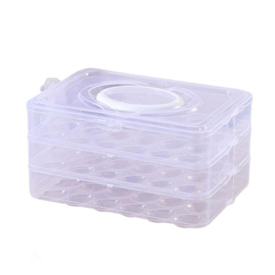 Egg Storage Box Transparent 24 Grids Large Capacity Dustproof with Lid And Handle Stackable Kitchen Fridge Egg Tray Egg Storage Container Egg Holder