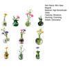 10 Pcs Mini Vase Magnets for Fridge Cute Tiny Magnetic Glass Vases Refrigerator Accessories Funny Plant Pot with Flowers for Locker Office Decoration