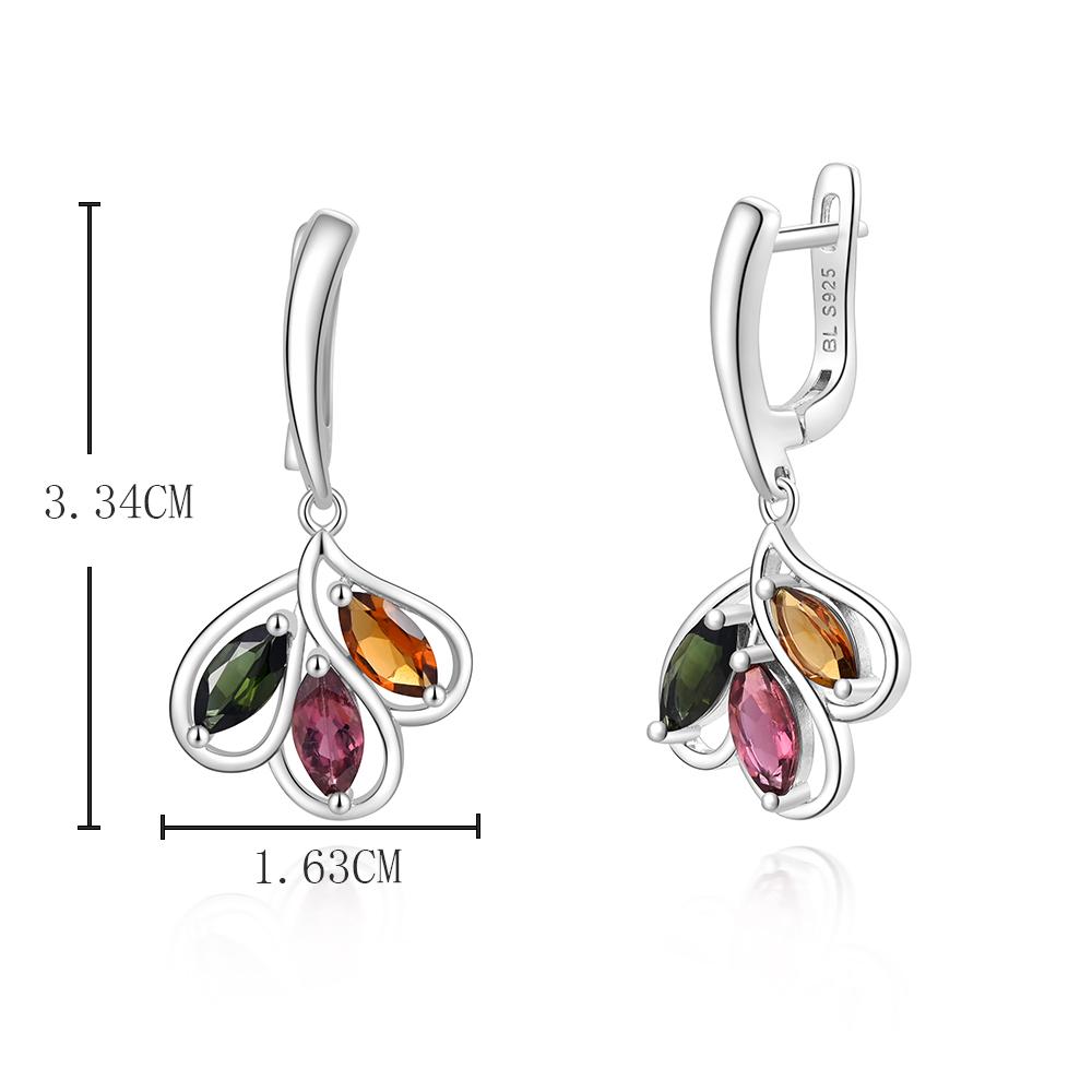 Luxury Precious Natural tourmaline Ring Earrings Jewelry Set 925 Silver Rare Gems fine jewelry Ladies Anniversary & Banquet Gift