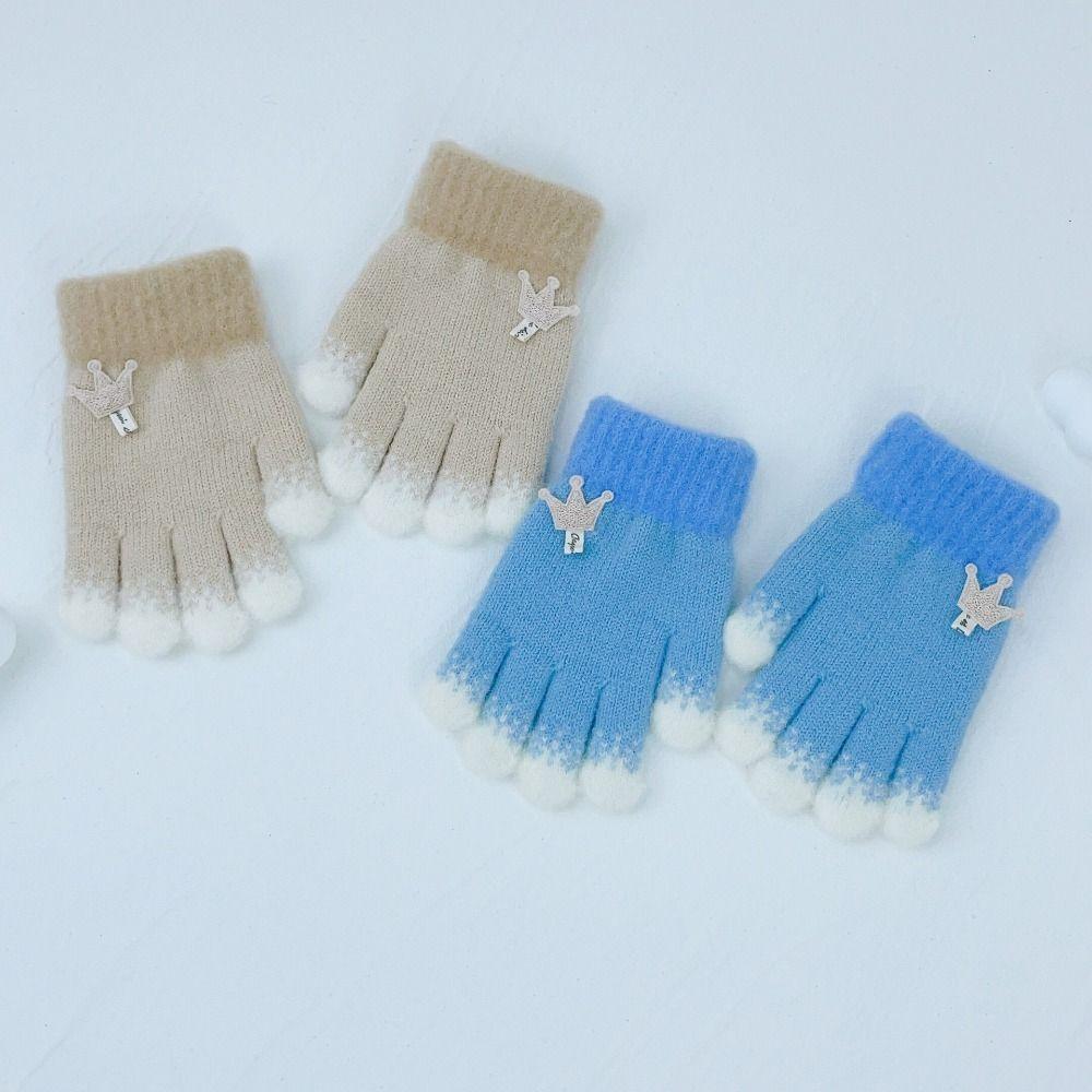 Fingerless Kids Gloves Knitted Mitten Cartoon Fingerless gloves  Boys Girls