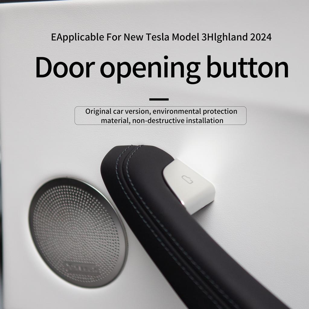 Car Door Open Button Sticker For Tesla Model 3 Highland /Model Y Juniper Door Window Switch Button Decoration Patch Accessories