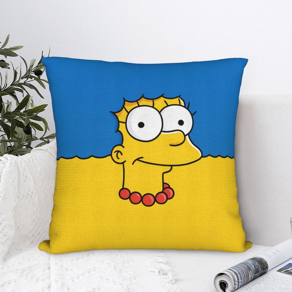 Marge SSimpsons Minimalist Half Face Pillow Cover Square Cushion Cover Retro Trendy Pillow Case For Sofa Home Decor
