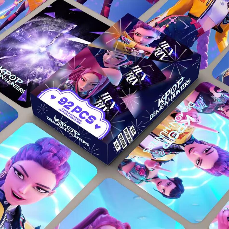 K-POP Demon Hunter Girl Group Holographic Trading Cards Set - 30/92-Piece Anime Collectible LOMO Cards K-POP Fans Gifts