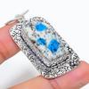K2 Azurite Gemstone Handmade 925 Sterling Silver Jewelry Pendant 2.17" SU-6651