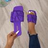 Fashion Ladies Slides Sandals Flat Green Leather Summer Slippers for Women Flip Flops Pleated Indoor Outdoor Home Korean Women Slippers