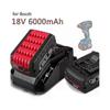 (2pcs Battery) For BOSCH 18V Original Lithium Battery Replaceable BOSCH Battery Pack 6.0AH Original Tool Rechargeable Battery Ultra Long Life