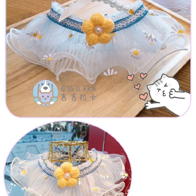 Fashion Small Flower Cats Collar Lace Bib Lace Pet Collar Bib Sweet Cat Necklace
