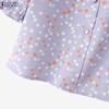ZANZEA Damen Lässige Runde Hals Polka Dot Druck Locker 3/4 Ärmel Bluse