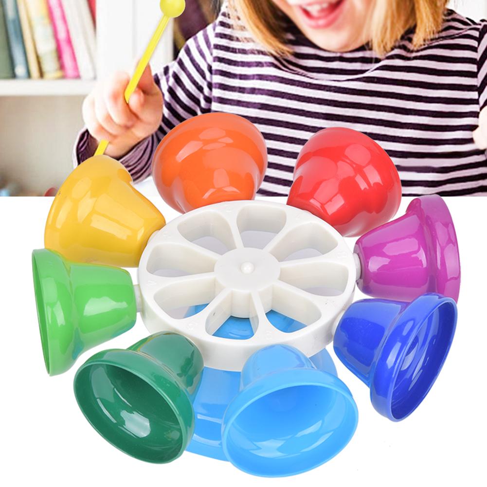 8 Tone Hand Bells Rainbow Color Children S Musical Tambourine Toys Instrument Accessories