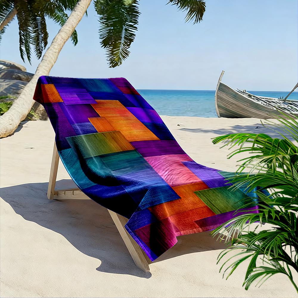 Colorful Abstract Geometric Pattern Beach towel quick-drying for travel outdoor sports jogging beach and swimming