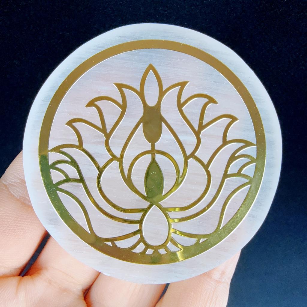 6cm Natural Crystal Selenite Slice Slab White Gypsum, Natural Selenite Stone Crystal Disc, Selenite Charging Plate decoration