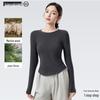 Women's Autumn/Winter Merino Wool Embroidered Slim-Fit Warm Long-Sleeve Top with Round Neck