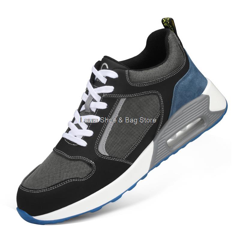 Fashion Guyisa New Safety Shoes Men Air Cushion Work Sneakers Steel Toe Puncture Proof Men's Work Safety Boots Male Protective Footwear