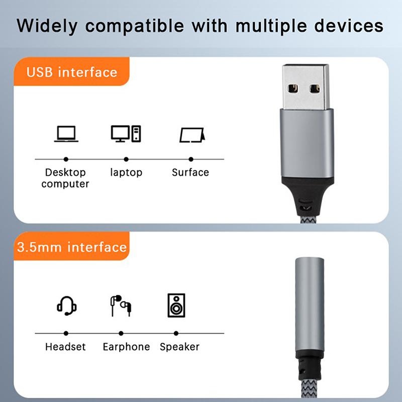 USB externí zvuková karta 3,5mm jack samice audio adaptér sluchátka mikrofon zvukový adaptér pro PC notebook USB na 3,5mm audio kabel