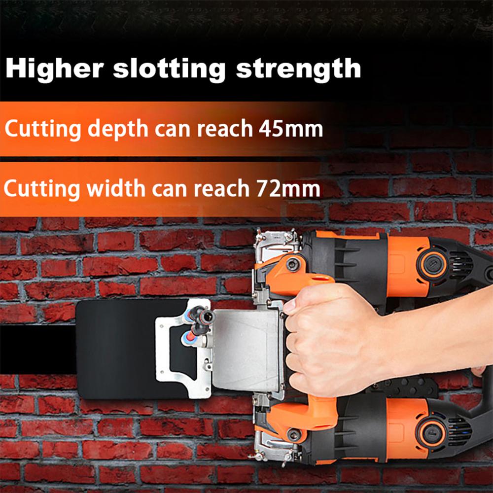 Grooving Machine 6800W Dustless Slotting Cutting Machine for Plumbing Electrical Installation Project Wall Line Groove Concrete