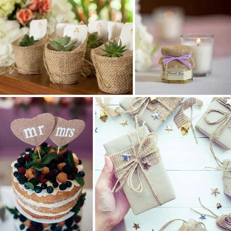 Wholesale 6.0 Width DIY Craft Supplies for Christmas Decoration - Colorful Burlap Roll and Twine Ribbon 2m