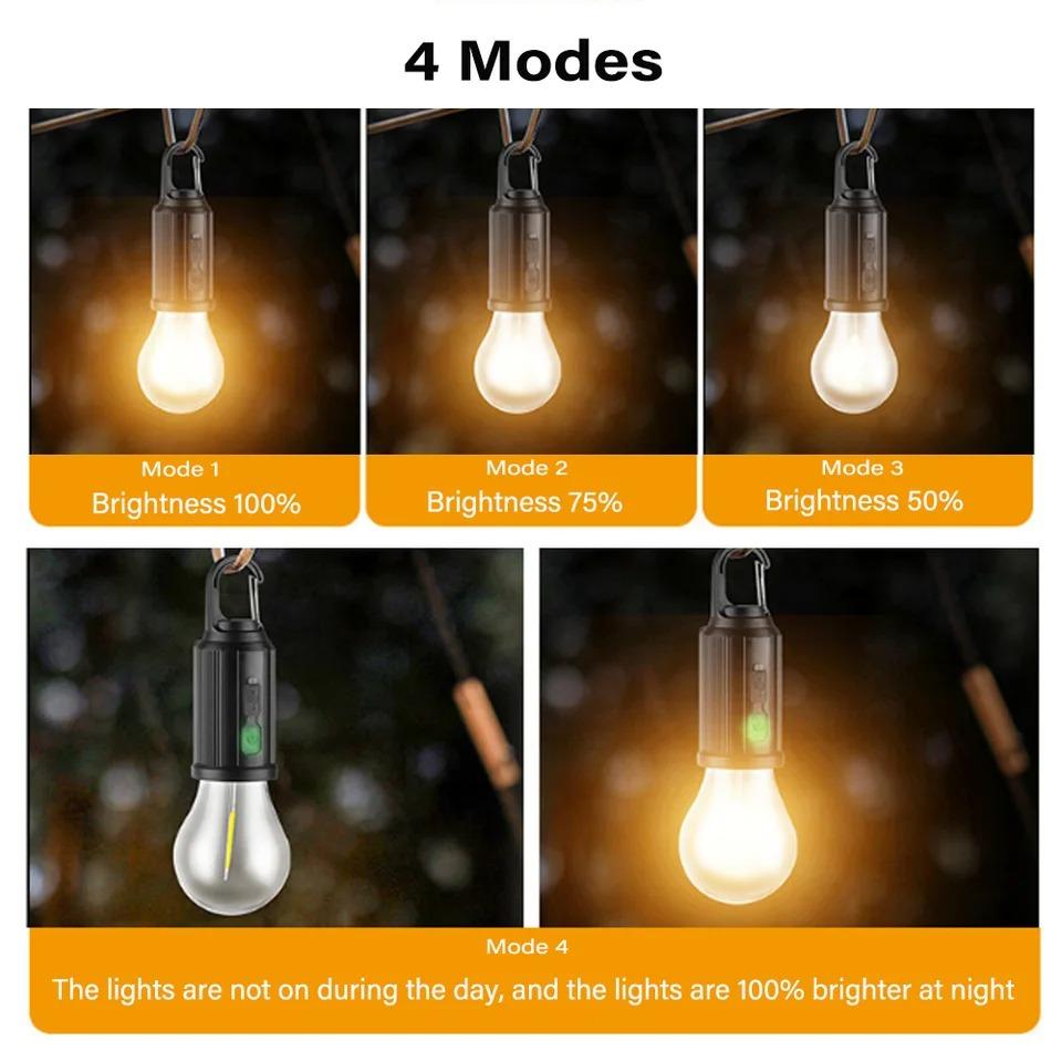 Solar Powered Camping Light Portable Led Camping Light Super Bright Solar Lantern for Emergency Waterproof Rechargeable Tent