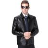 Klassischer Herrenmantel aus echtem Leder Schafsleder Neu Revers Herbst Motorradlederjacke
