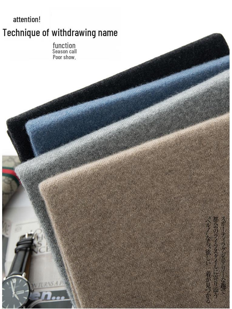 Herren Pullover aus reiner Wolle, halbhochgeschlossen, nahtlos - Herbst/Winter Strickware, Basisschicht Pullover