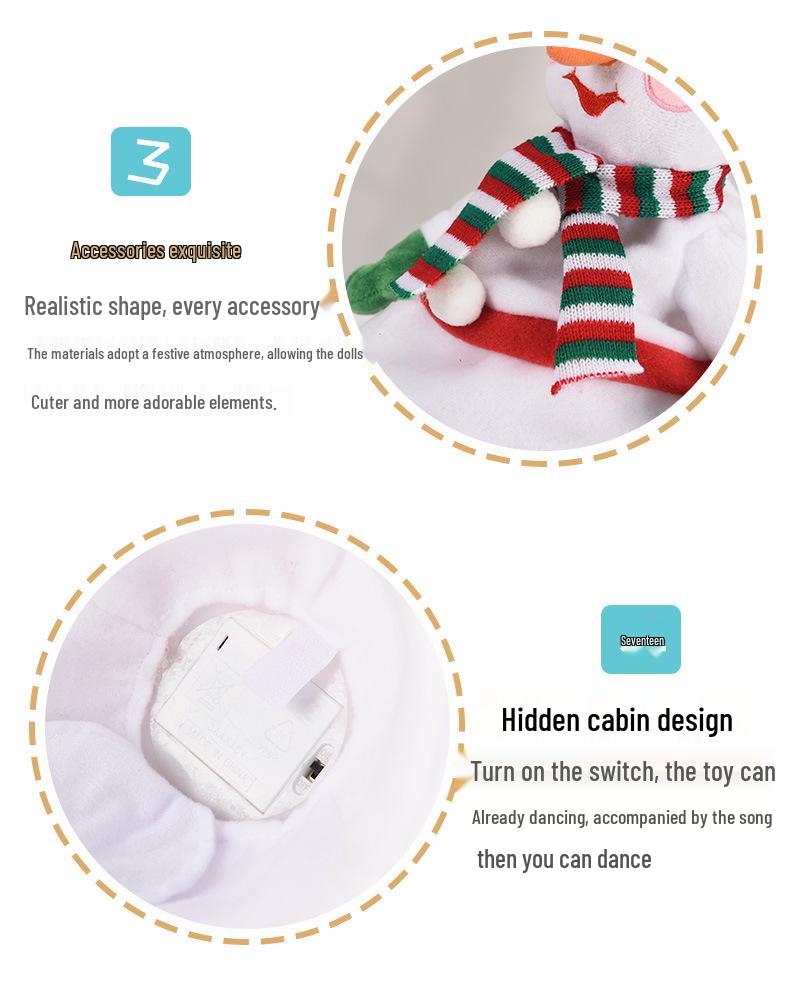 Dancing, Singing, and Light-Up Plush Christmas Santa Hat Doll Gift