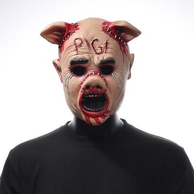 Horror Saw Cry Pig Head Mask Cosplay Krwawy Demon Killer Animal Helmet Halloween Carnival Night Club Party Props