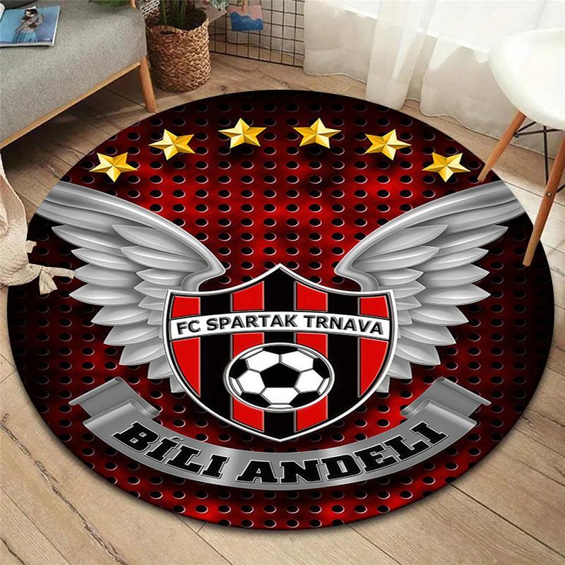 FC Spartak Trnava Round Area Rug,Carpet Rug for Living Room Bedroom Sofa Playroom Decor,Non-slip Floor Mat
