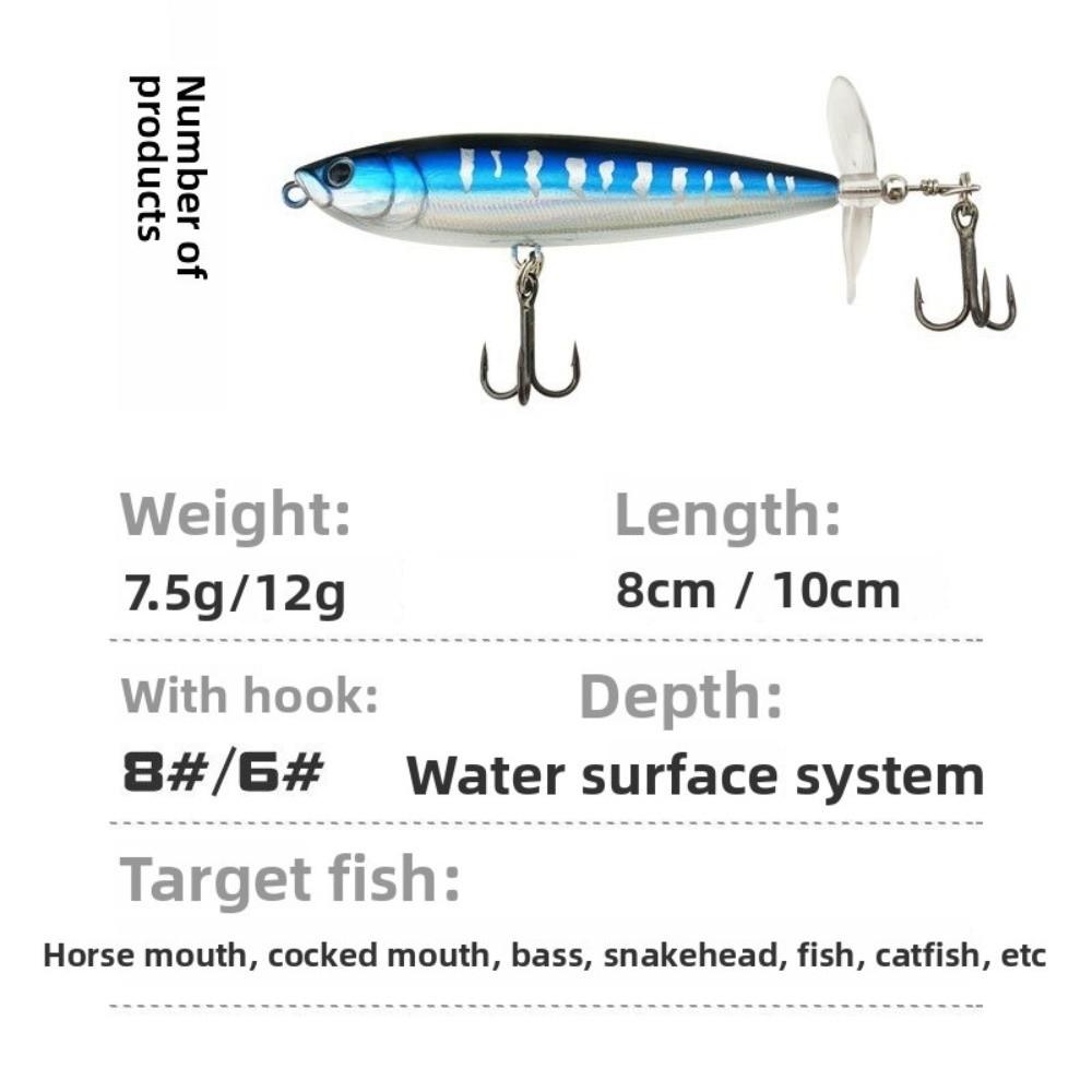 Plastic Material Plopper Lure Artificial Design Hard Bait Pencil Bait Crankbait Pesca Fishing