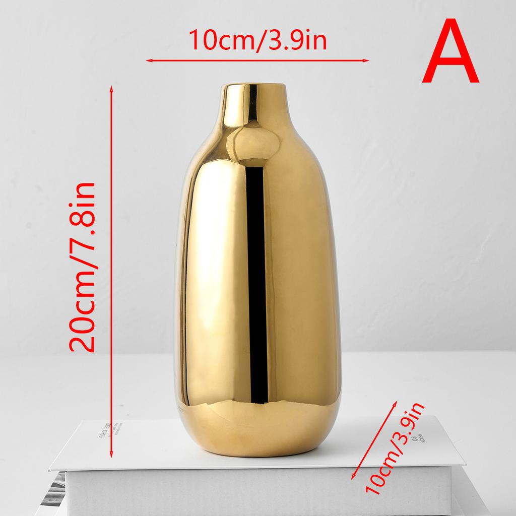 Moderne Galvanisierte Gold Keramikvase Wohnzimmer Blumenarrangement Ornamente Moderne Irreguläre Kunst Hydrokulturvase Dekoration
