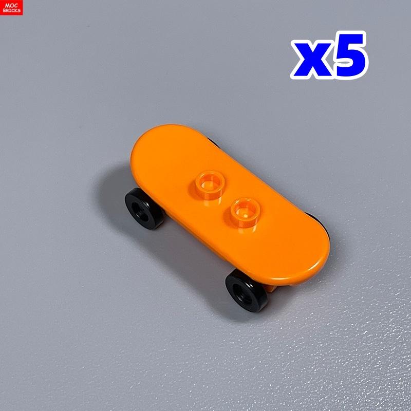 Non-Toxic 5Pcs/Lot Moc Bricks Player Skateboard With Trolley Wheel Holders Trolley Building Blocks Fit With 42511&2496 Toys Gifts